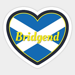 Bridgend Scotland UK Scotland Flag Heart Sticker